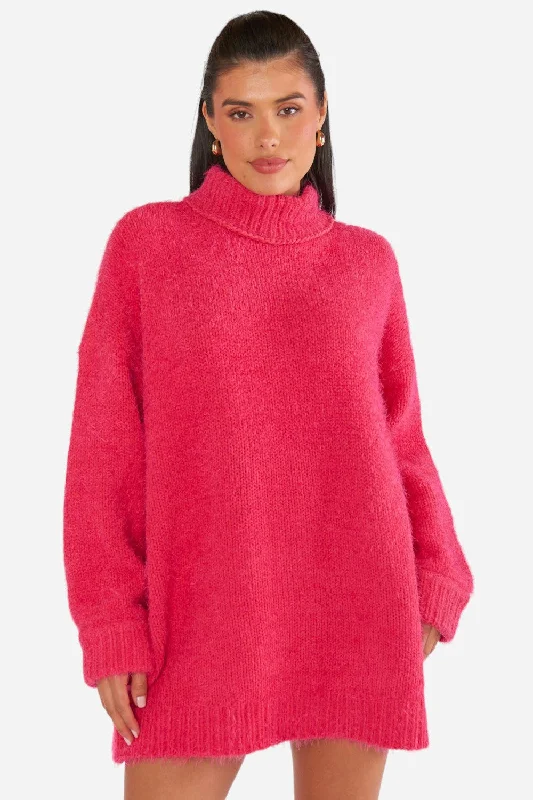 Show Me Your Mumu Timmy Tunic Sweater in Pink Rose Knit