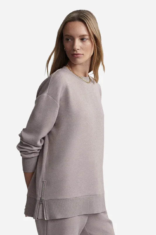 Varley Gabriella Sweat in Taupe Marl