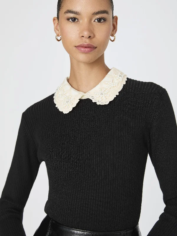 Krista Embellished Collar Top