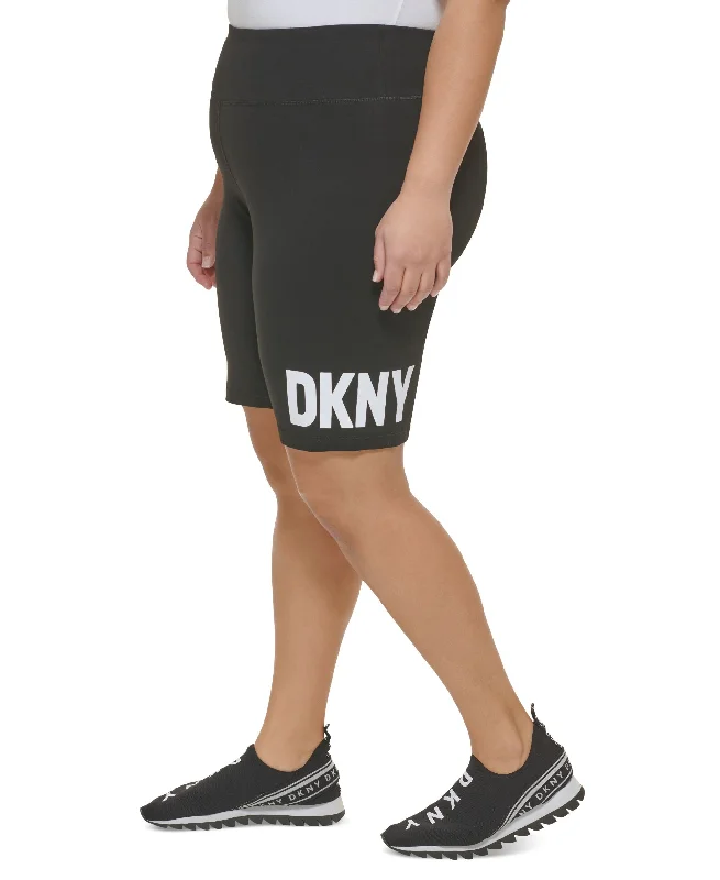 DKNY Plus Size Logo Biker Shorts