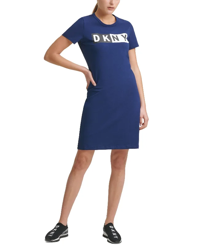 DKNY Sport Cotton Logo T-Shirt Dress