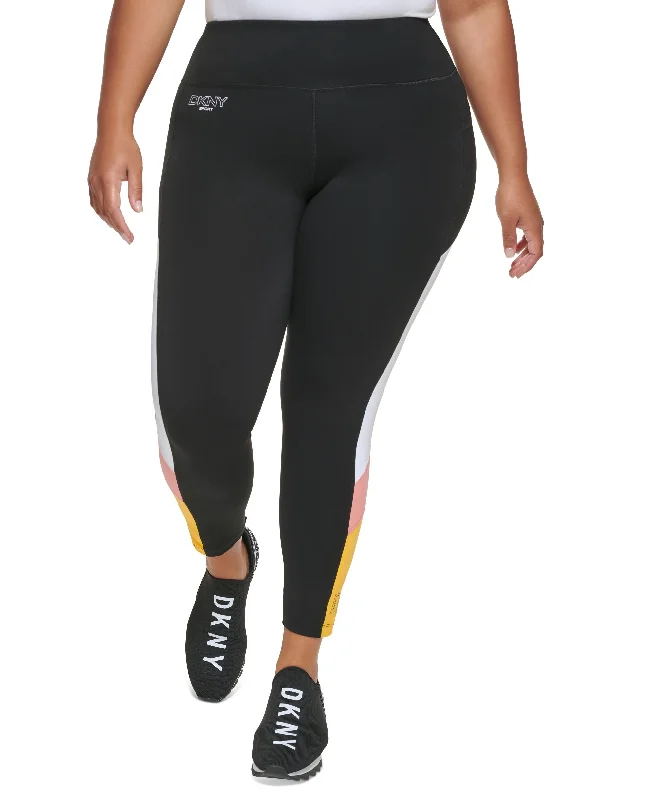 DKNY Sport Plus Size Colorblocked 7/8 Leggings