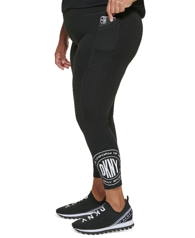 DKNY Sport Plus Size Medallion Logo 7/8 Leggings