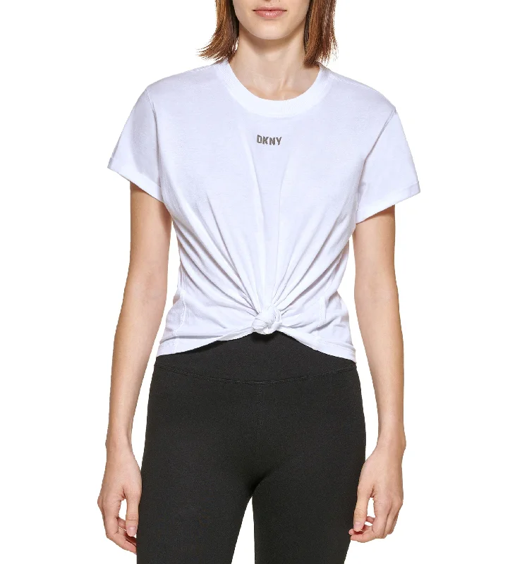 DKNY Sport Womens Cotton Metallic Logo T-Shirt