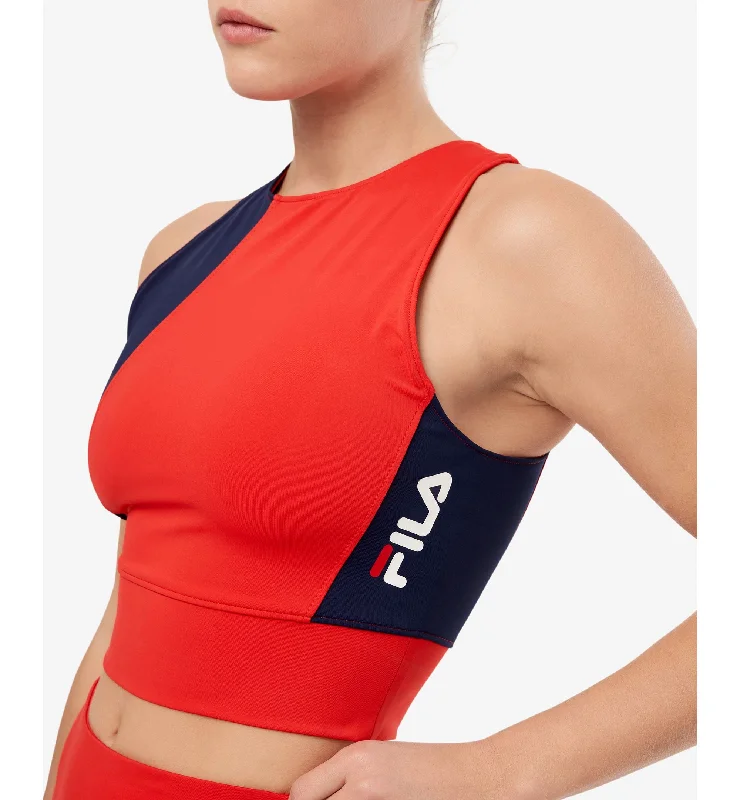 Fila Womens Millie Colorblocked Racerback Cropped Tank Top