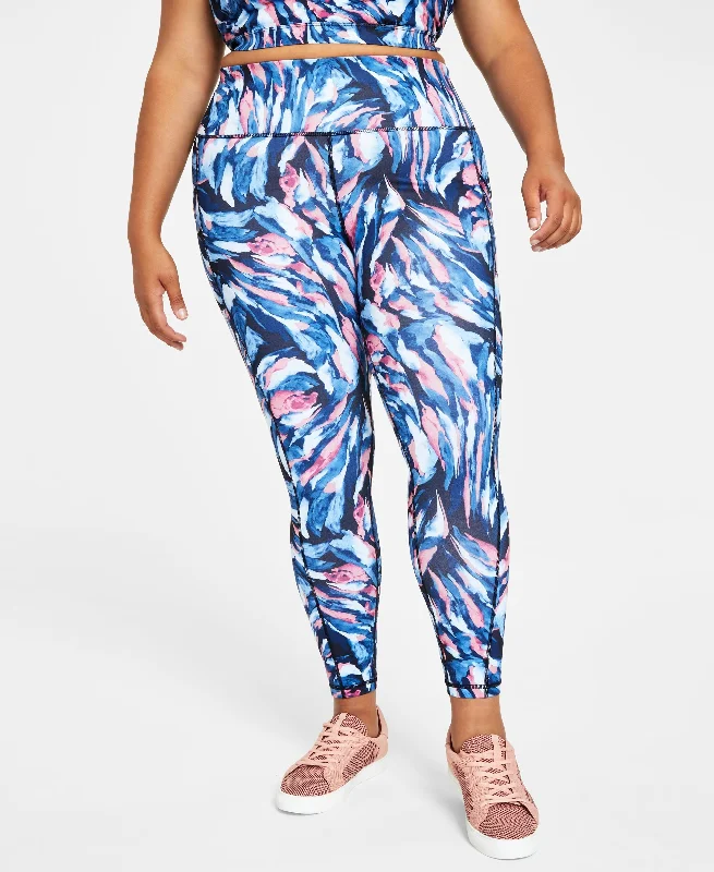 ID Ideology Plus Size Brushstroke Print 7/8 Leggings