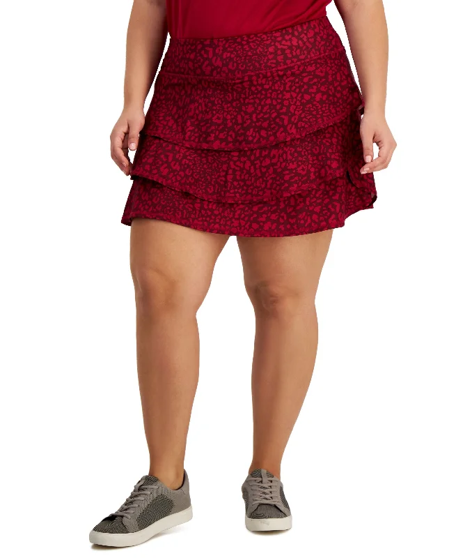 ID Ideology Plus Size Cheetah Print Active Skort