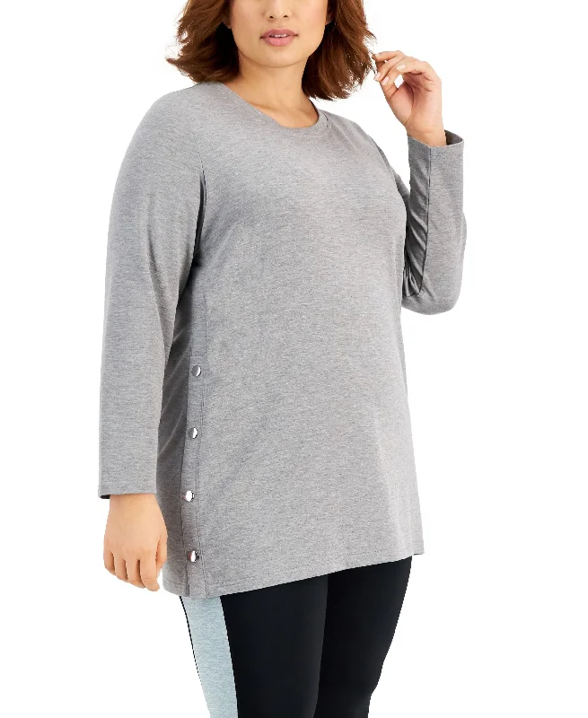 ID Ideology Plus Size Side Snap Tunic Top