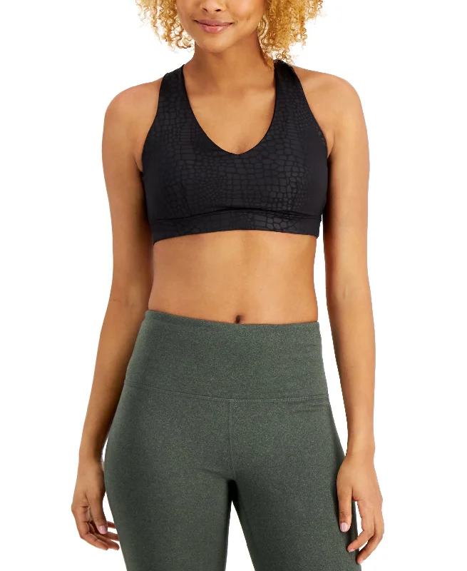 ID Ideology Tonal Print Strappy Low Impact Sports Bra