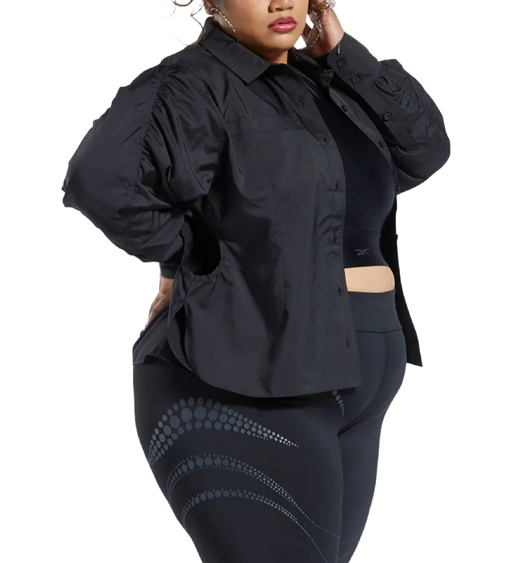 Reebok X Cardi B Plus Size Ruched Sleeve Active Shirt