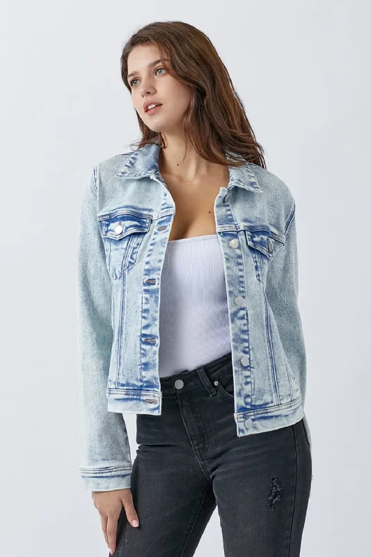 Button Up Washed Denim Jacket