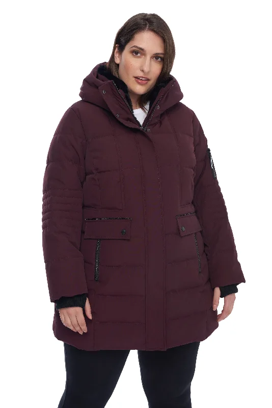 KOOTNEY PLUS | WOMEN'S VEGAN DOWN (RECYCLED) MID-LENGTH PARKA (PLUS SIZE)