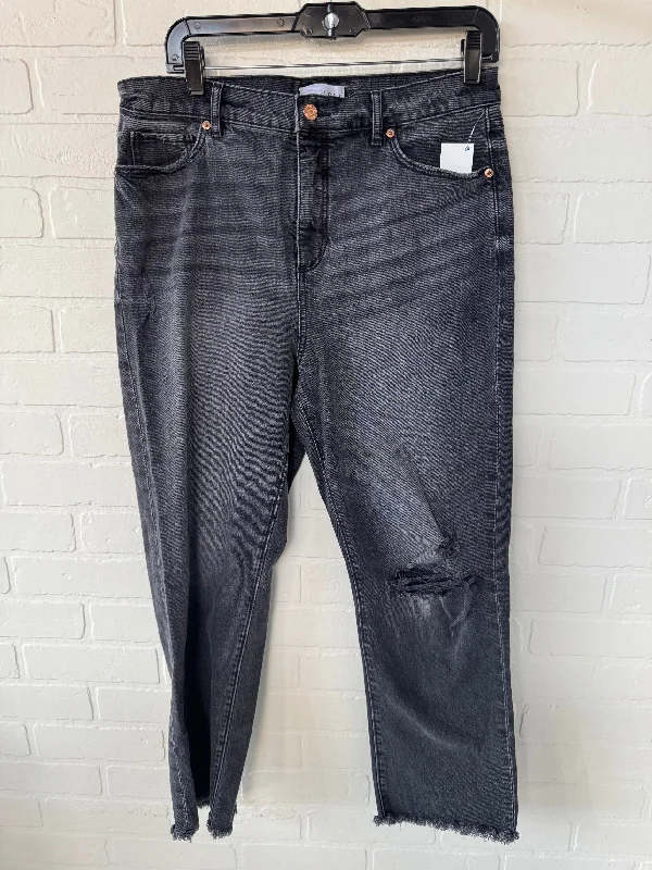 Jeans Cropped By Loft In Black Denim, Size: 10