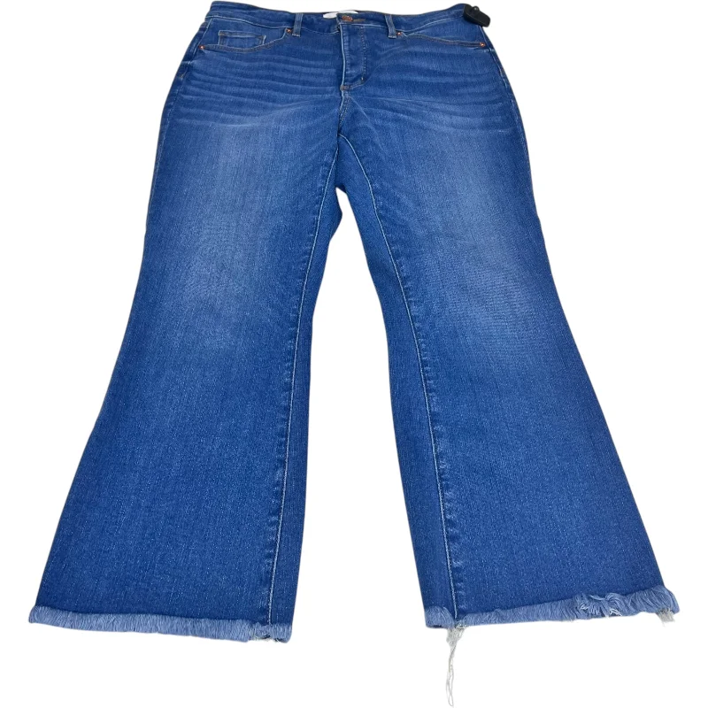 Jeans Flared By Loft In Blue Denim, Size: 12