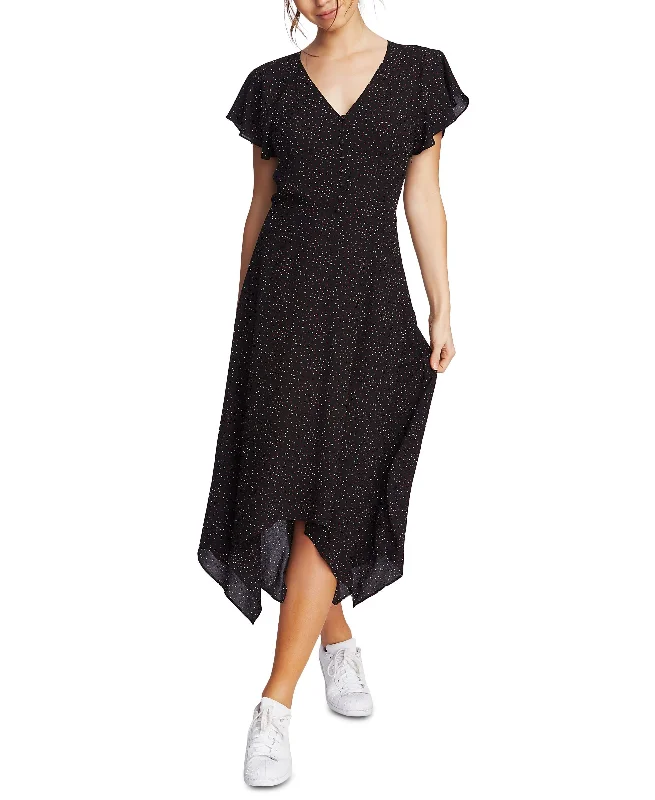 1.State Printed Handkerchief Hem Dress