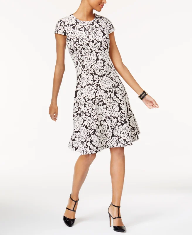 Alfani Jacquard Fit Flare Dress