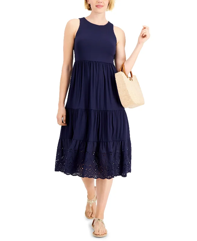 Charter Club Eyelet Hem Midi Dress