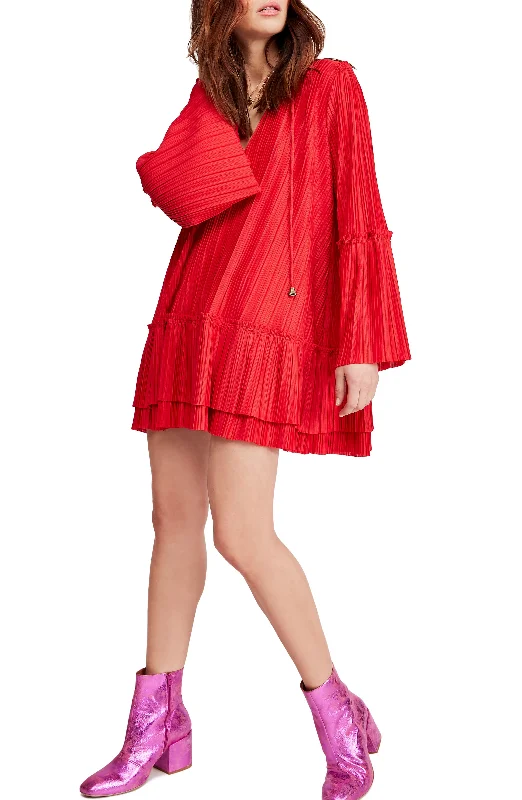 Free People Cant Help It Pleated Mini Dress