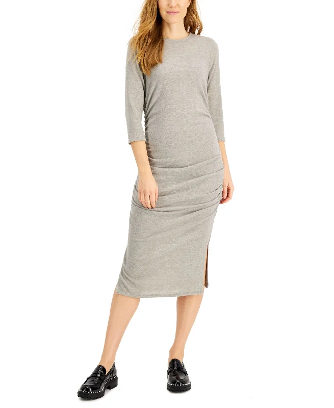 INC International Concepts 3/4 Sleeve Ruched Dress