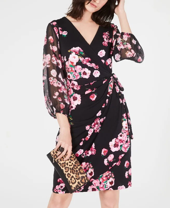 Printed Woven Wrap Dress