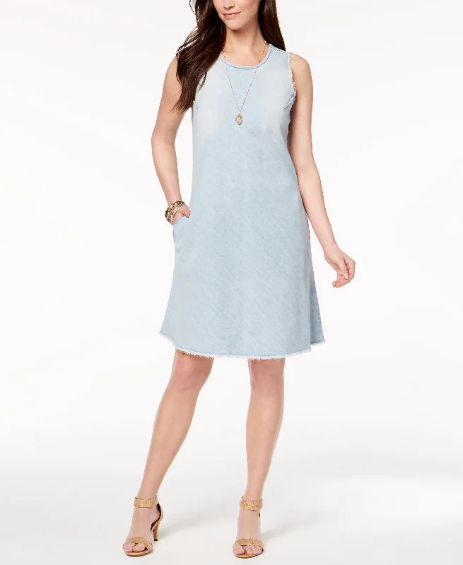 Cotton Frayed-Hem Dress