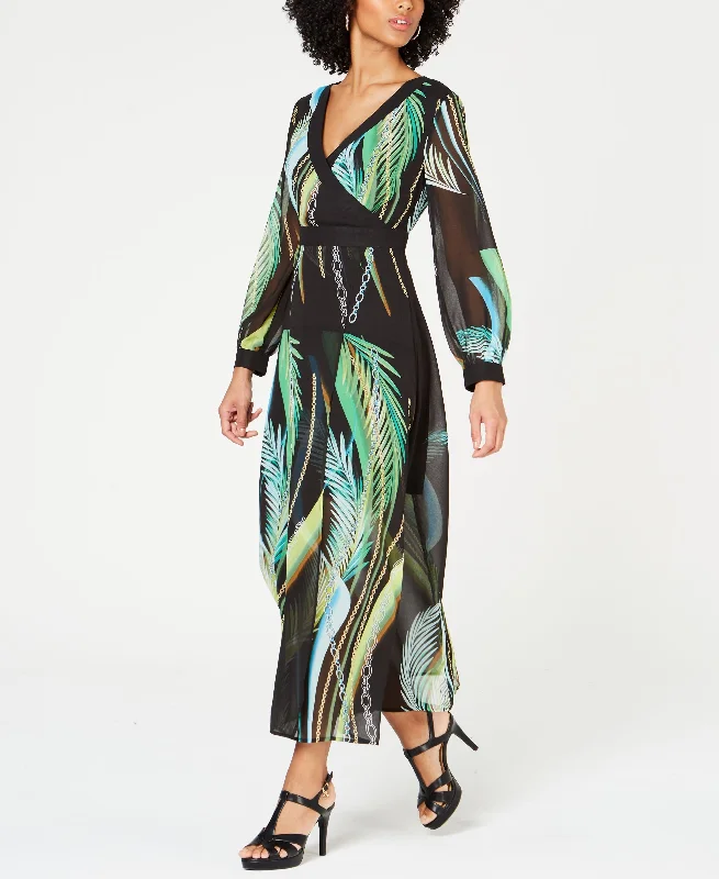 Thalia Sodi Palm Print Maxi Dress