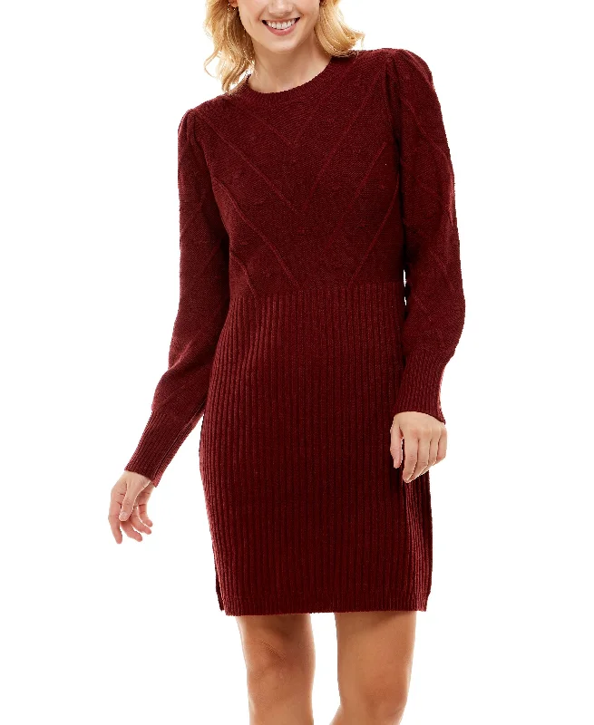 Womens Long Sleeve Cable Sweater Dress