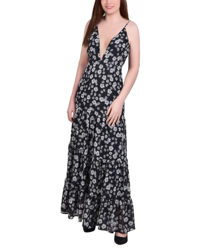 Womens Tiered Spaghetti Strap Maxi Dress