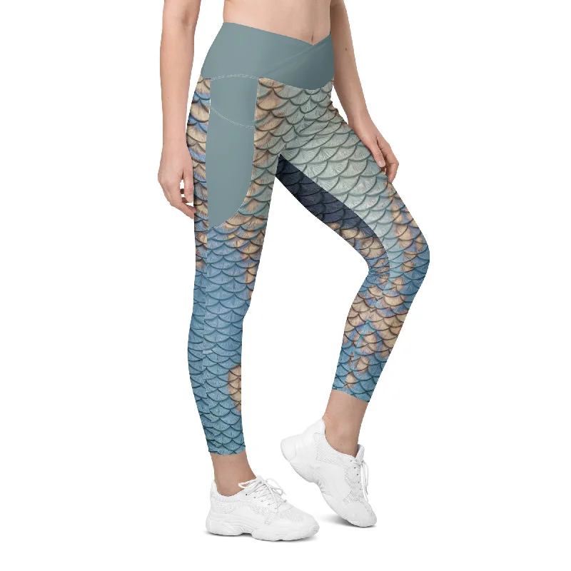 Moonshell Cross waist leggings with pockets