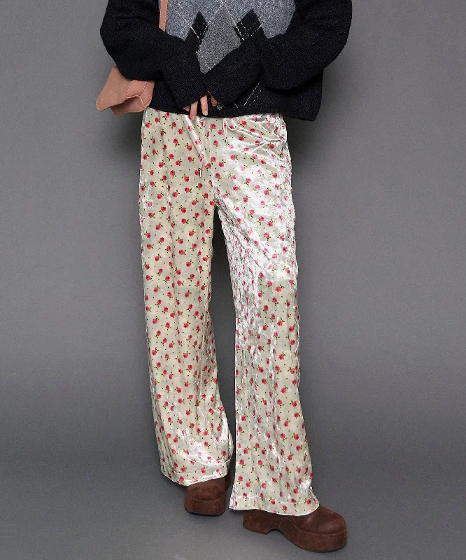 Flower Velor Easy Pants