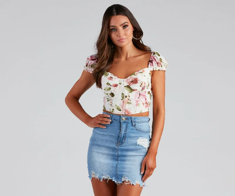 Bring The Charm Floral Corset Top