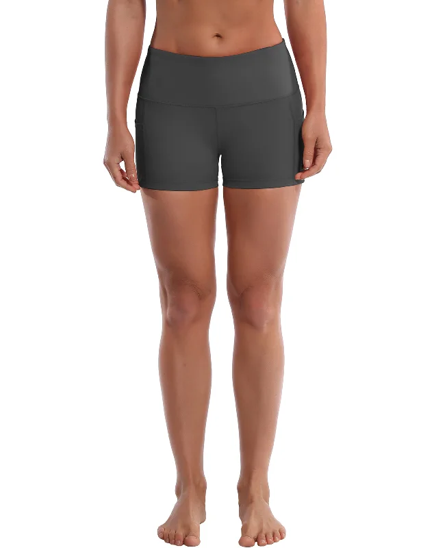 2.5" Side Pockets Yoga Shorts shadowcharcoal