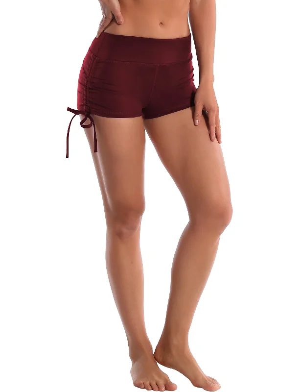 Side Drawstring Hot Shorts cherryred