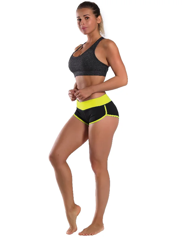 030 Sexy Booty Yoga Shorts fluorescentyellow_black