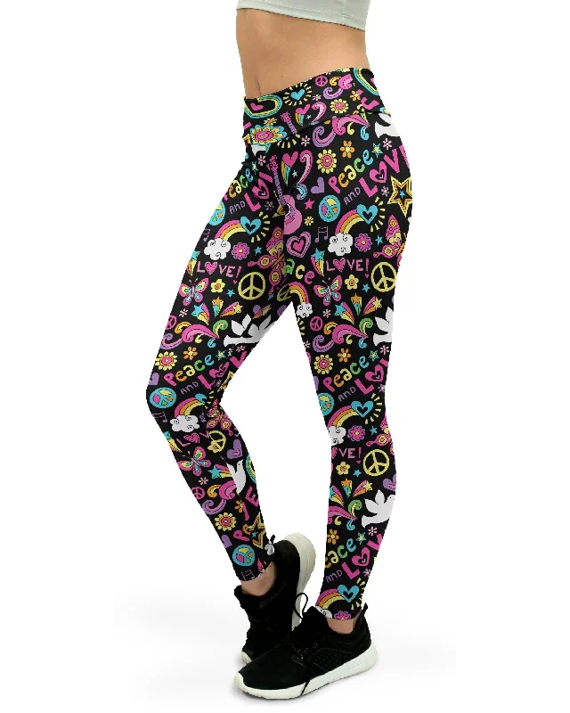 Peace and Love Yoga Pants