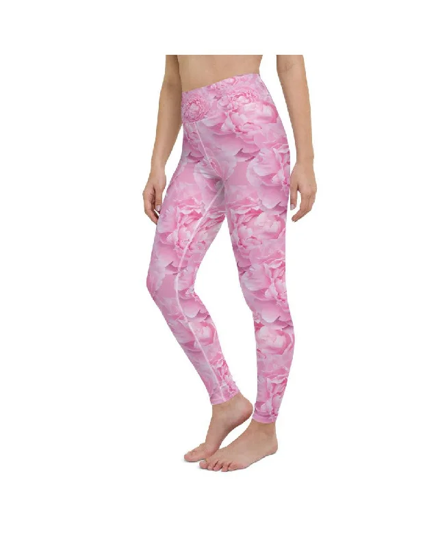 Peony Flower Yoga Pants