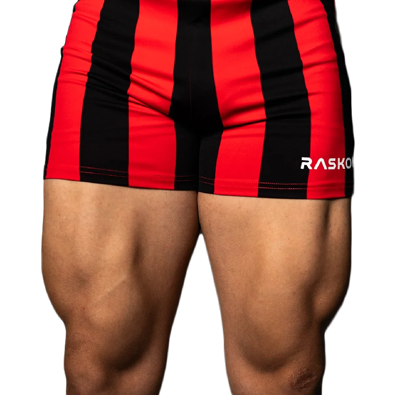 RASKOL Red Striped Bodybuilding Compression Shorts