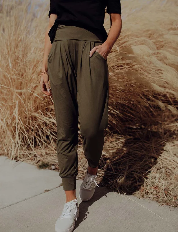 SA Exclusive Dark Olive Harem Pocket Pants